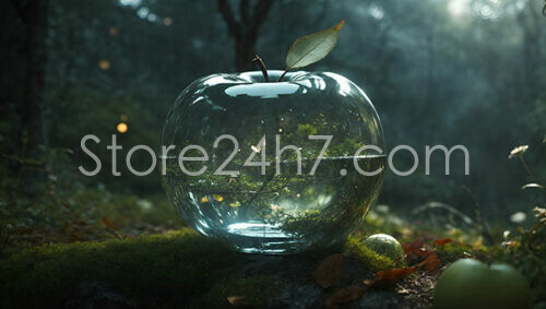 Enchanted Glass Apple Forest Reflection