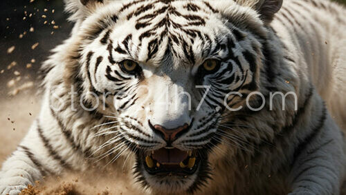 White Bengal Tiger Intense Close-up