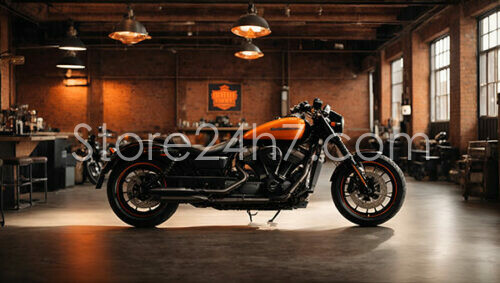 Industrial Loft Motorcycle Showroom Atmosphere