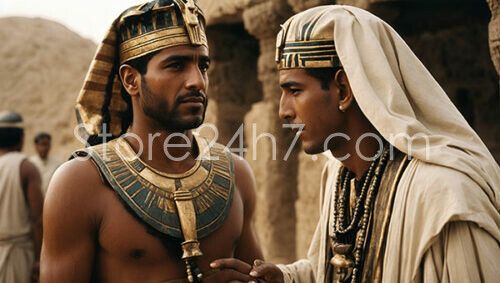 Ancient Egyptian Pharaohs in Intense Discussion
