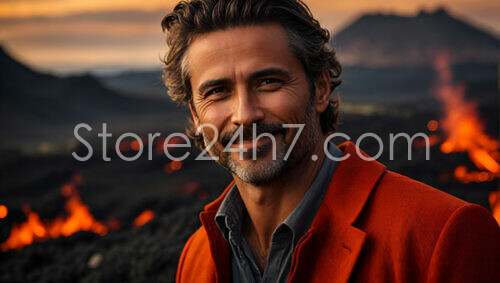 Distinguished Gentleman Volcanic Sunset Portrait