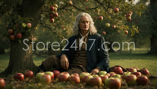 Newtonian Epiphany Under Apple Tree