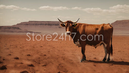 Cow Alone in the Desert