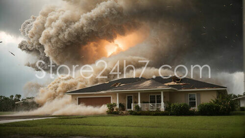 Tornado Firestorm Engulfs Suburban Home