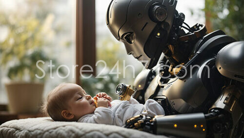 Robot Interacts with Staring Baby