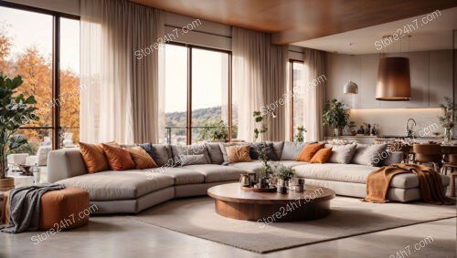 Autumn Hues Modern Living Room