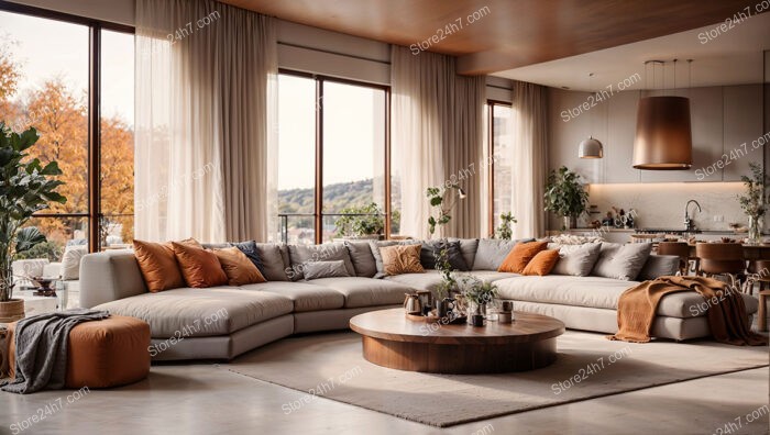 Autumn Hues Modern Living Room