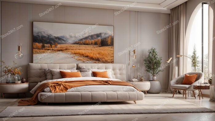 Autumn-Themed Luxury Bedroom Interior