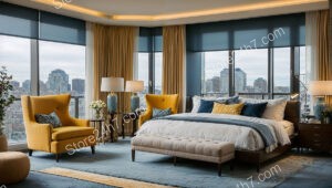 Chic Bedroom Interior City View