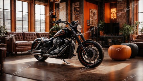 Industrial Motorcycle Showroom Interior Design