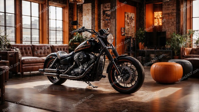 Industrial Motorcycle Showroom Interior Design