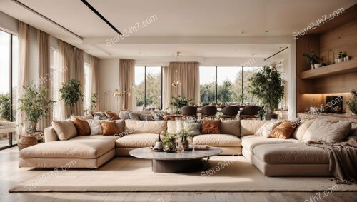 Modern Spacious Living Room Interior