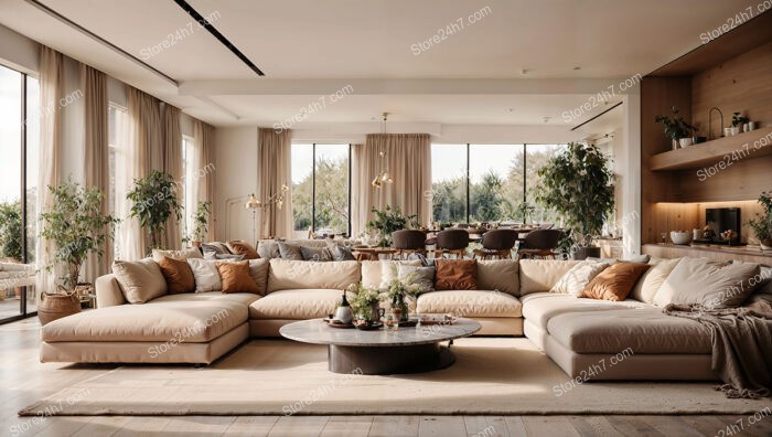 Modern Spacious Living Room Interior