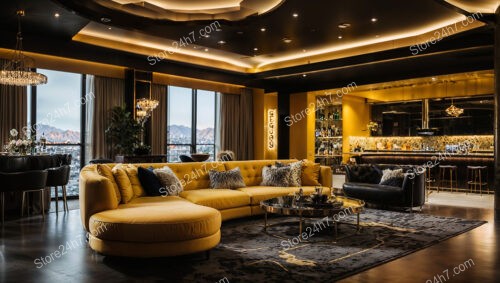 Opulent Living Room with Gold Accents