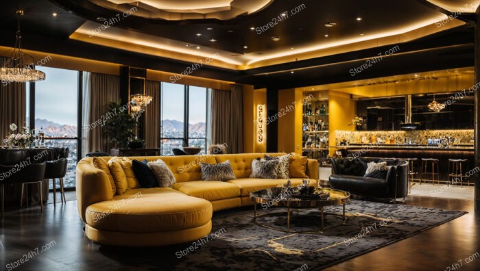 Opulent Living Room with Gold Accents