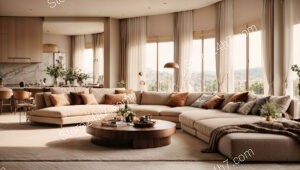 Serene Chic Spacious Living Design