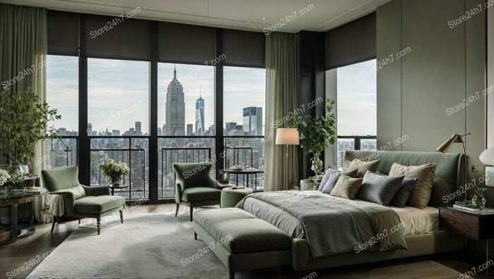 Sophisticated Skyline View Bedroom Elegance