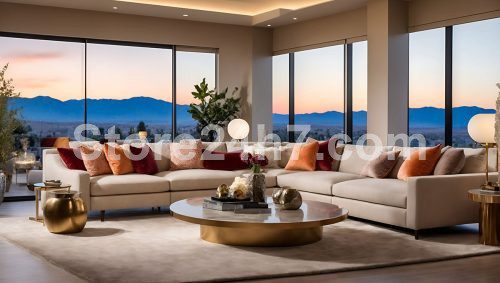 Elegant Desert Sunset Living Room