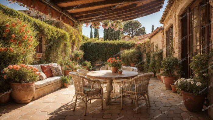 Mediterranean Spanish Villa Garden View