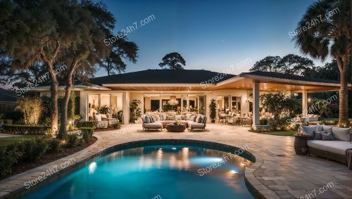 Twilight Glow at Luxe Poolside Residence