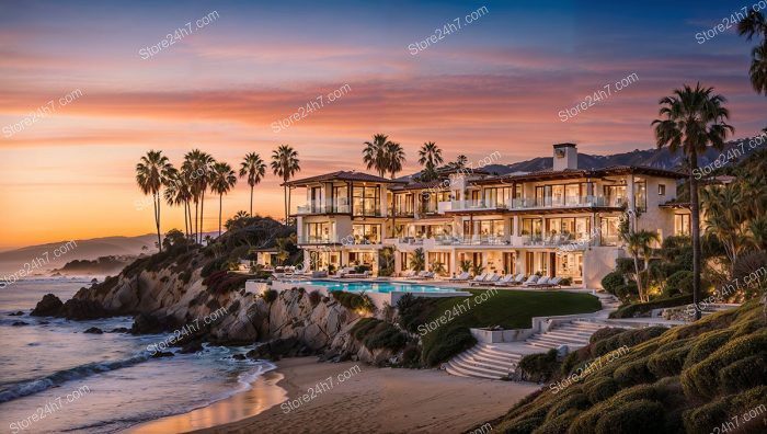 California Beachfront Villa Sunset Elegance