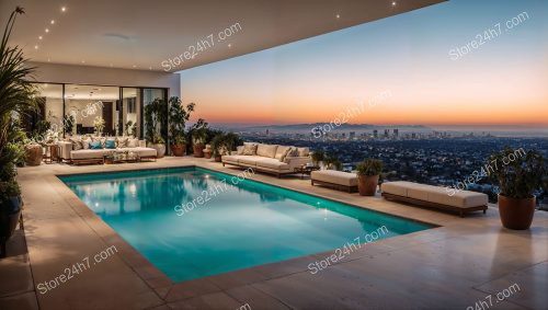 Los Angeles Sunset Infinity Pool View