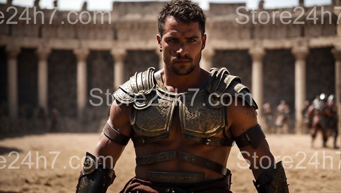 Gladiator Stands Defiant in Colosseum