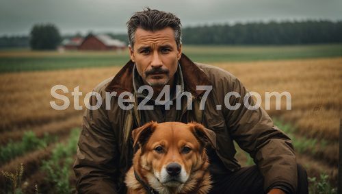 Farmer and Dog Share Downtime