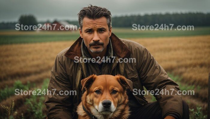 Farmer and Dog Share Downtime