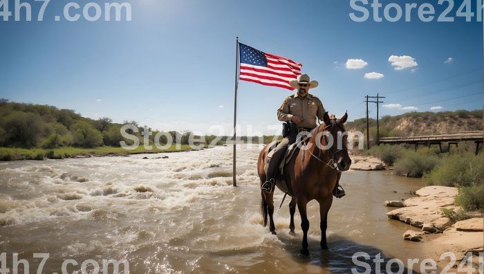 Texas Border Patrol Officer on Horseback