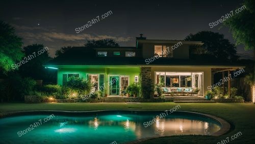 Stunning Nighttime View of Luxurious Single Family Home