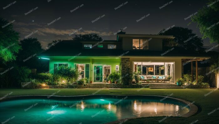 Stunning Nighttime View of Luxurious Single Family Home