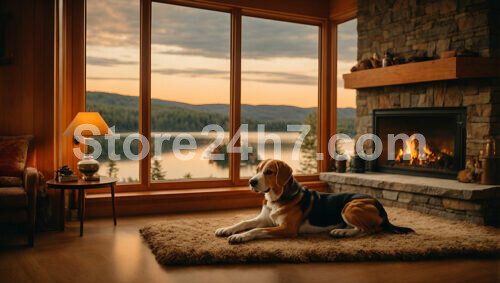 Beagle Relaxing Lakeside Home Sunset