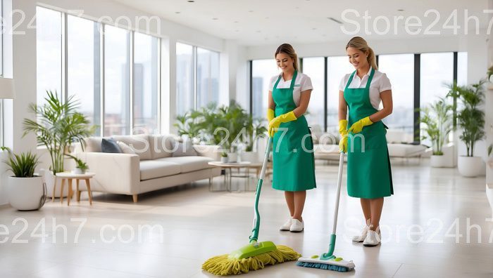 Professional Cleaning Team Urban Apartment