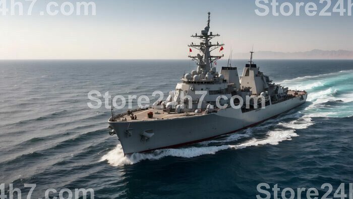 Destroyer Sailing Red Sea Waters