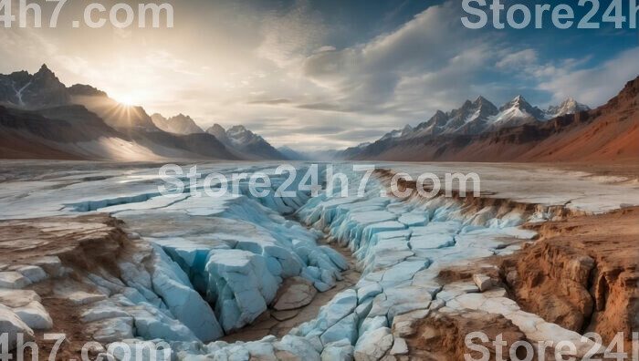 Mountain Ice Reserves at Sunset