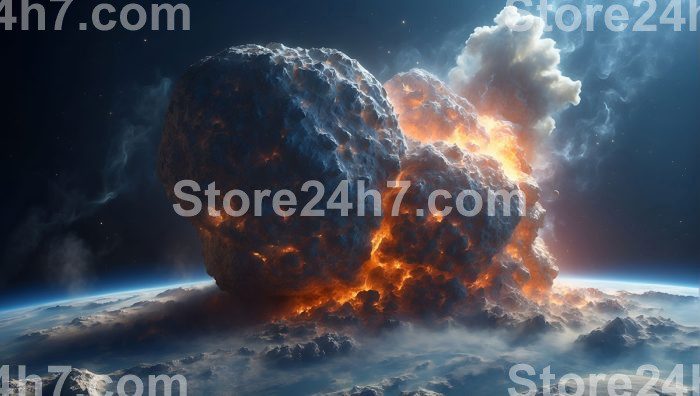 Asteroid Ignition Atmospheric Entry Scene