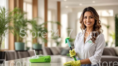 Efficient Cleaning Service Professional Posing