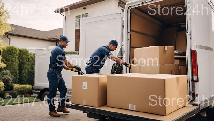 Movers Loading Truck with Precision Care