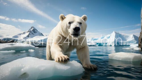 Polar Bear on Arctic Iceberg