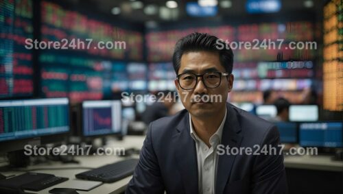 Financial Analyst in Stock Exchange Background