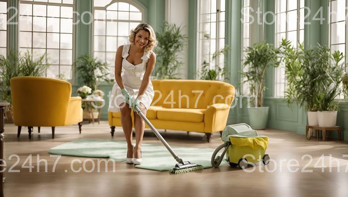 Bright Cleaning Service Professional at Work