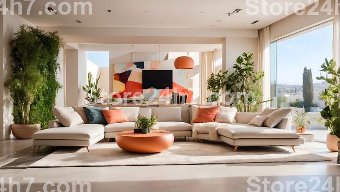 Vibrant Contemporary Living Room View