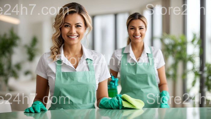 Professional Cleaning Service Team Smiling
