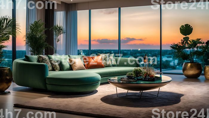 Elegant Sunset View Living Room