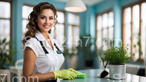 Professional Cleaner with Perfect Smile