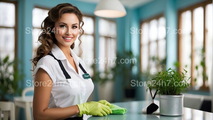 Professional Cleaner with Perfect Smile