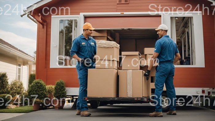 Efficient Moving Team Loads Truck Carefully