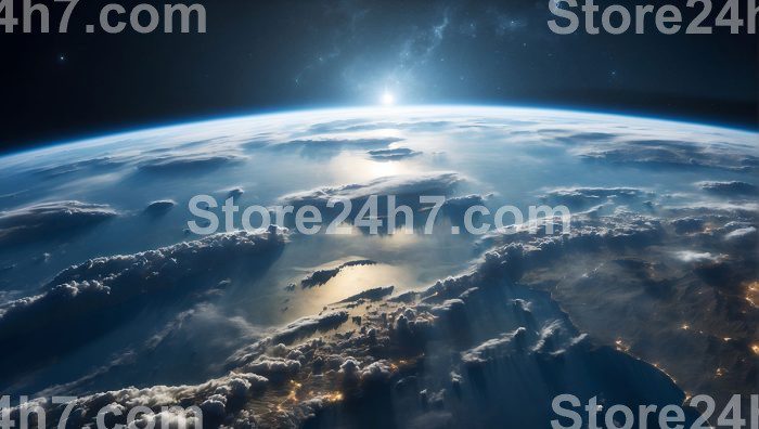 Serene Earth Sunrise from Space