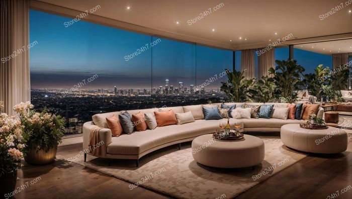 Los Angeles Skyline Nighttime Luxury View